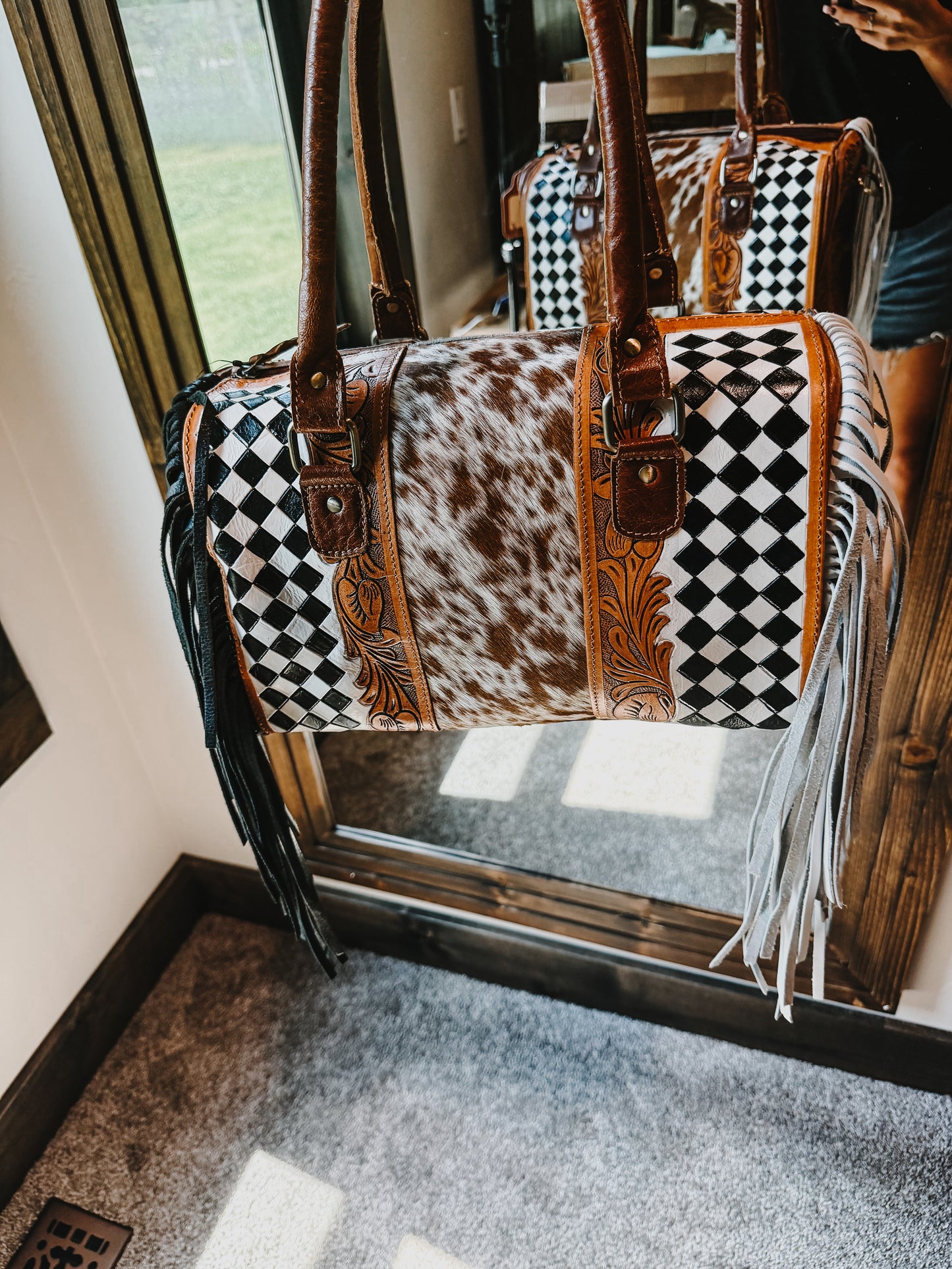 Black Checkered Bag