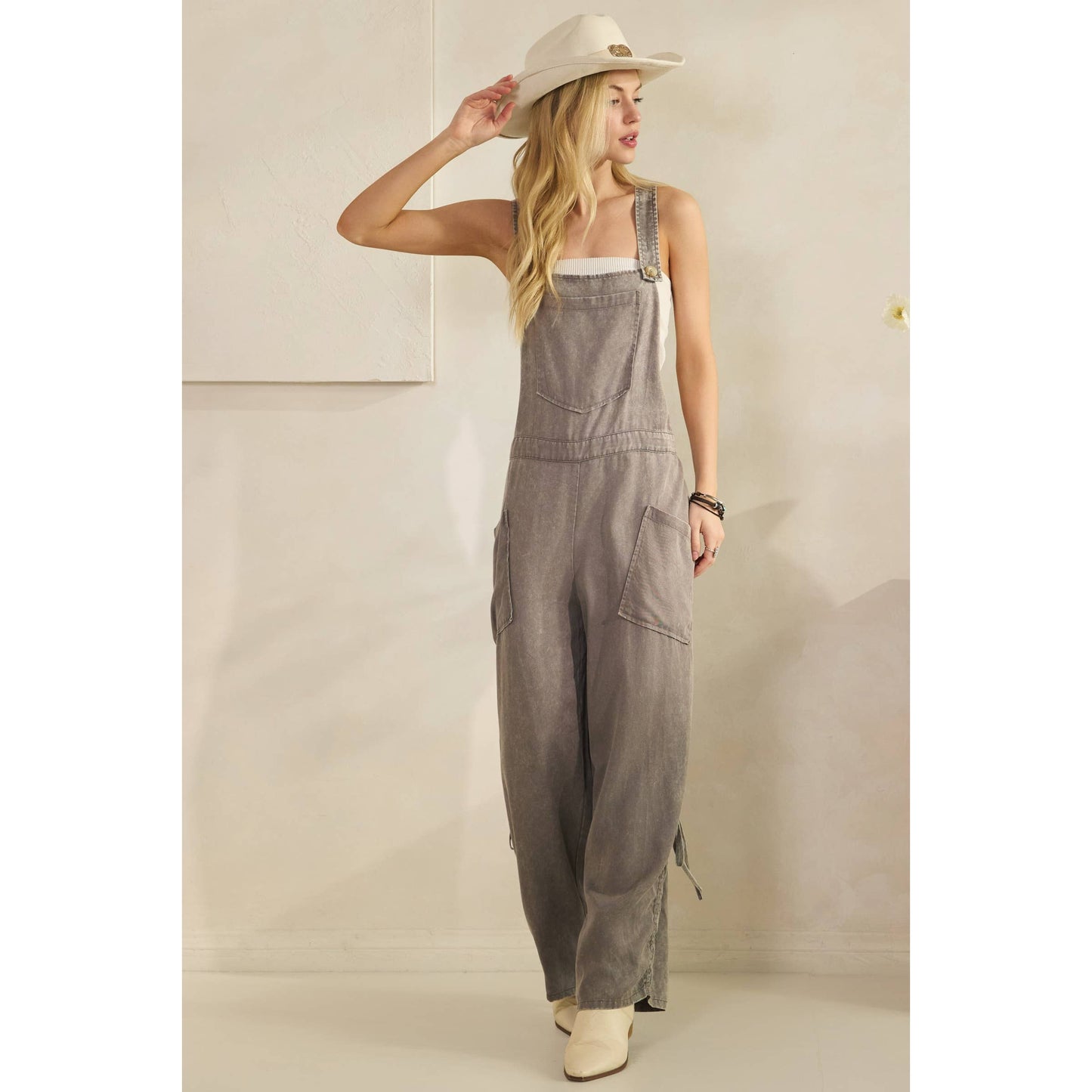 Wide leg overalls