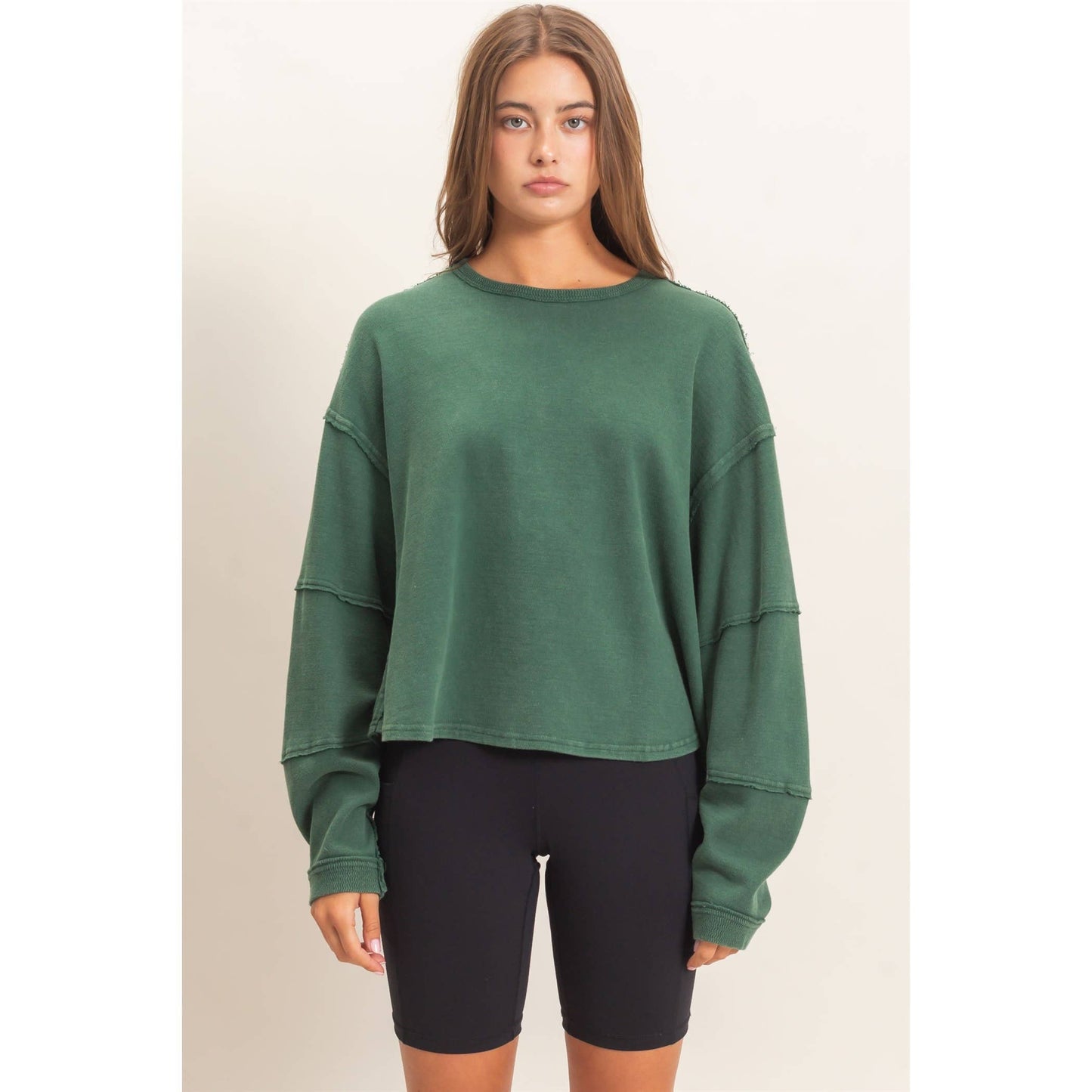 Oversized Raw Edge Top