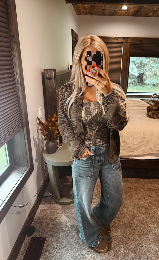 Dark Woodland Camo Tube Top