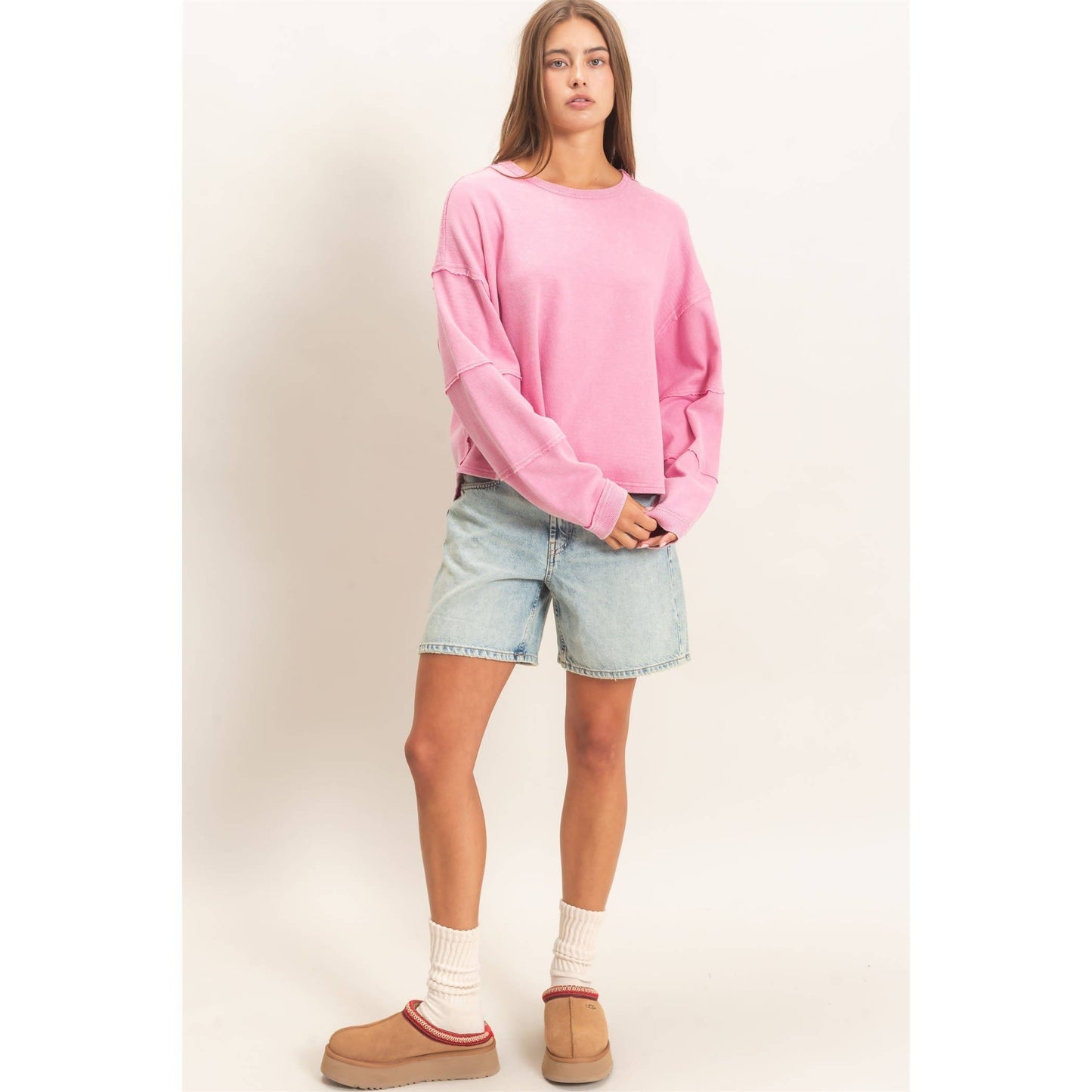 Oversized Raw Edge Top