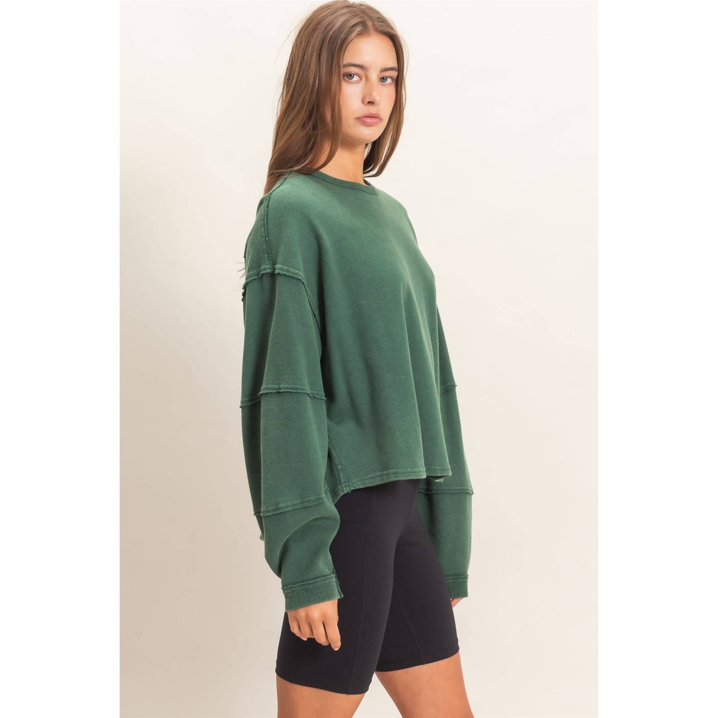 Oversized Raw Edge Top