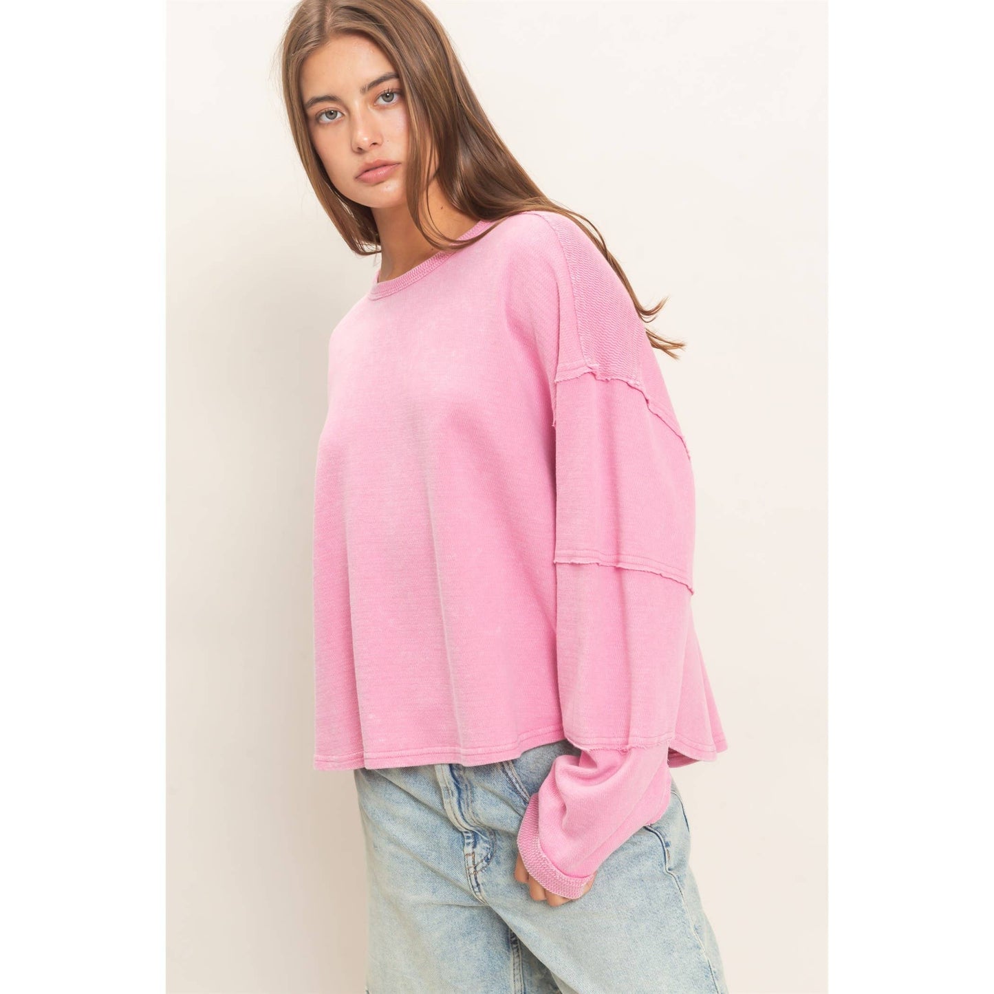 Oversized Raw Edge Top