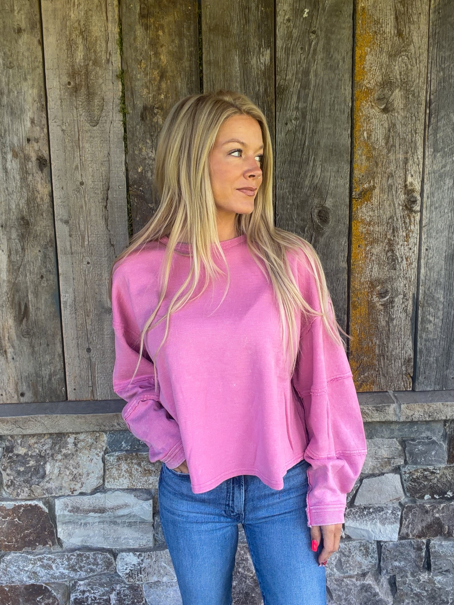 Oversized Raw Edge Top