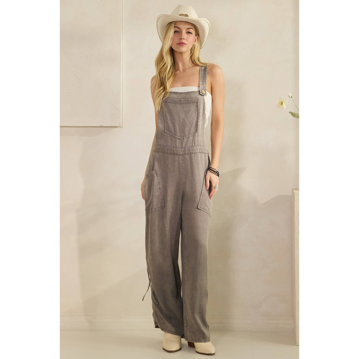 Wide leg overalls