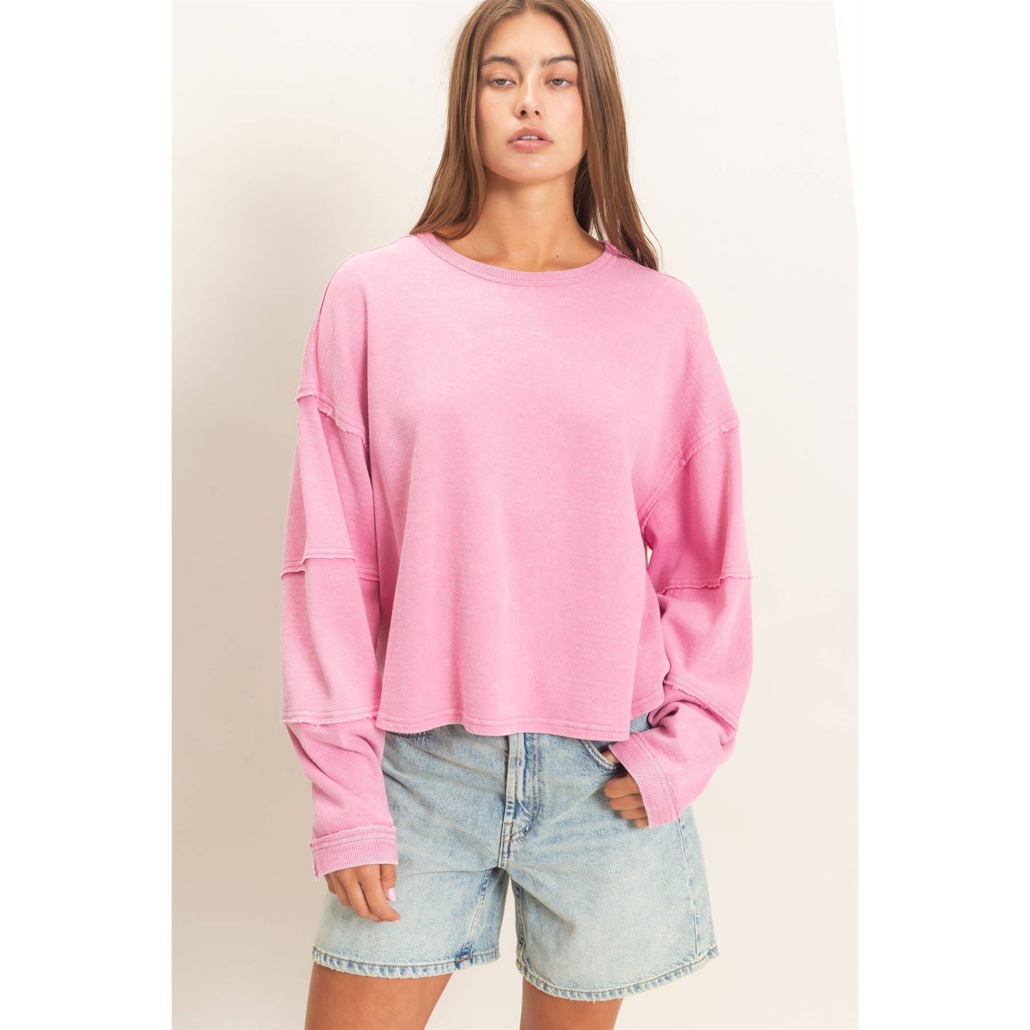 Oversized Raw Edge Top