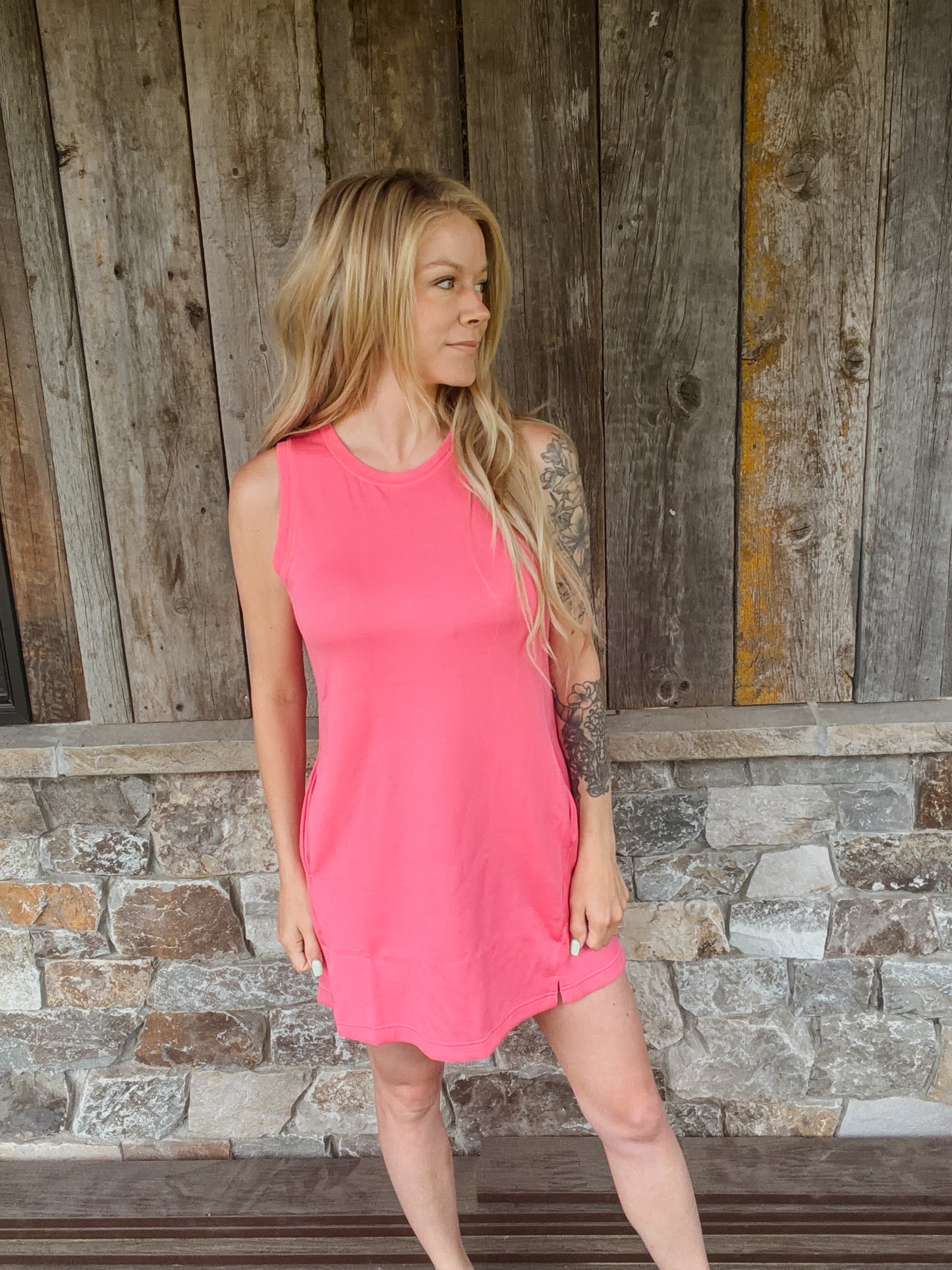 Crew Neck Tank Mini Dress