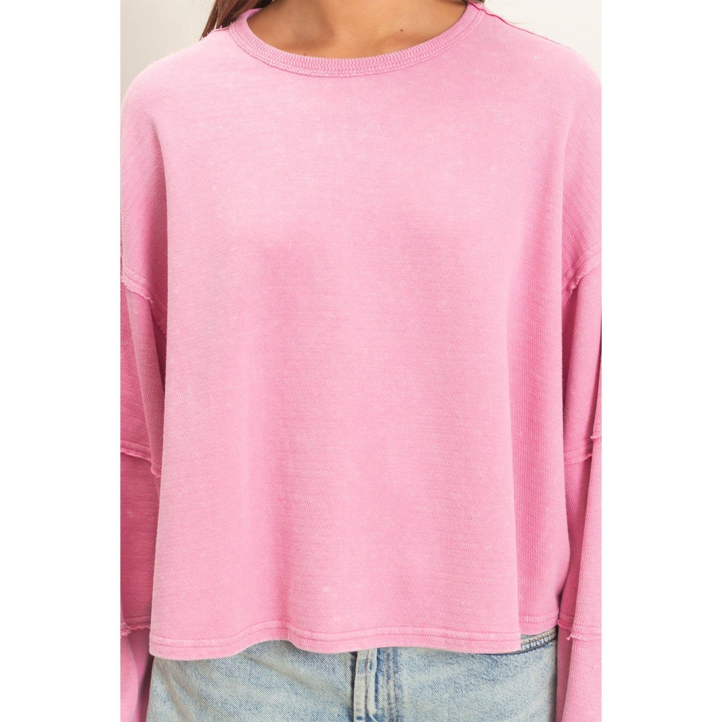 Oversized Raw Edge Top