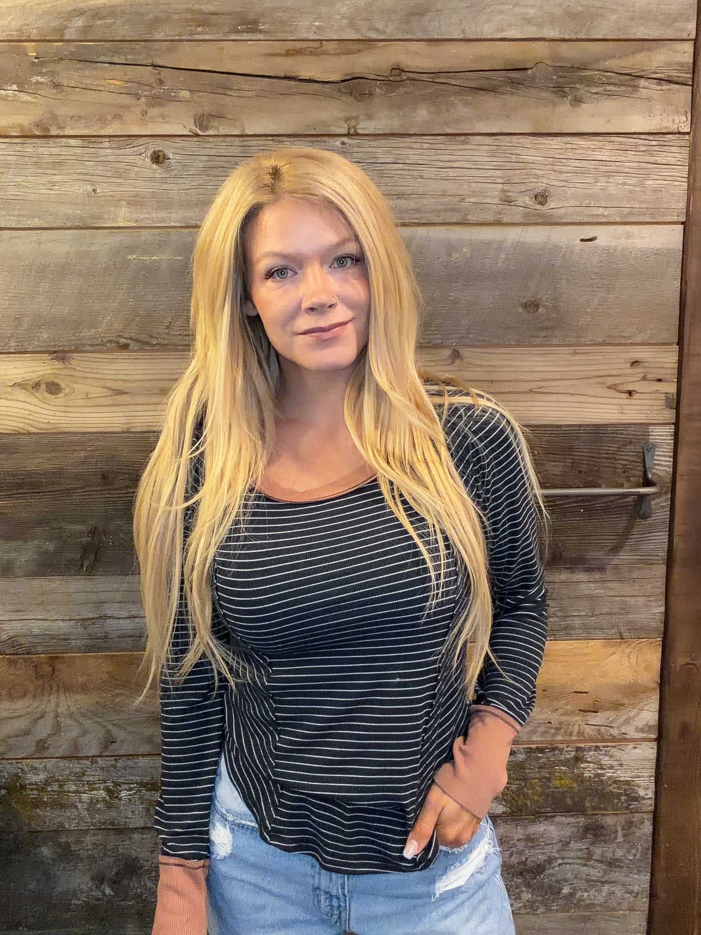 Black Striped Top