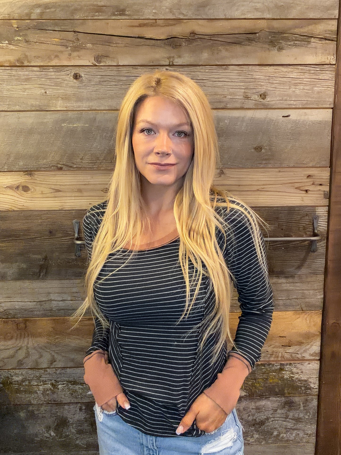 Black Striped Top