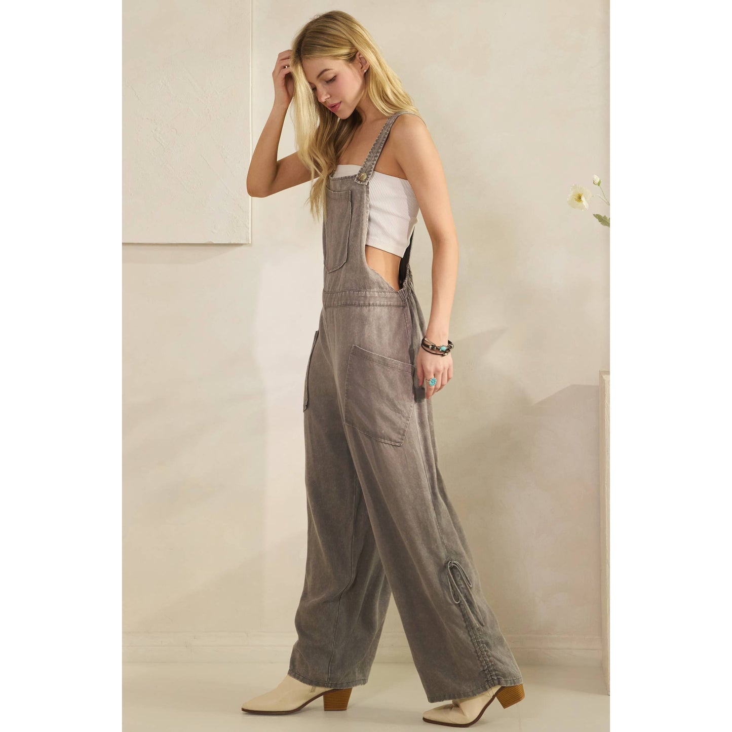 Wide leg overalls