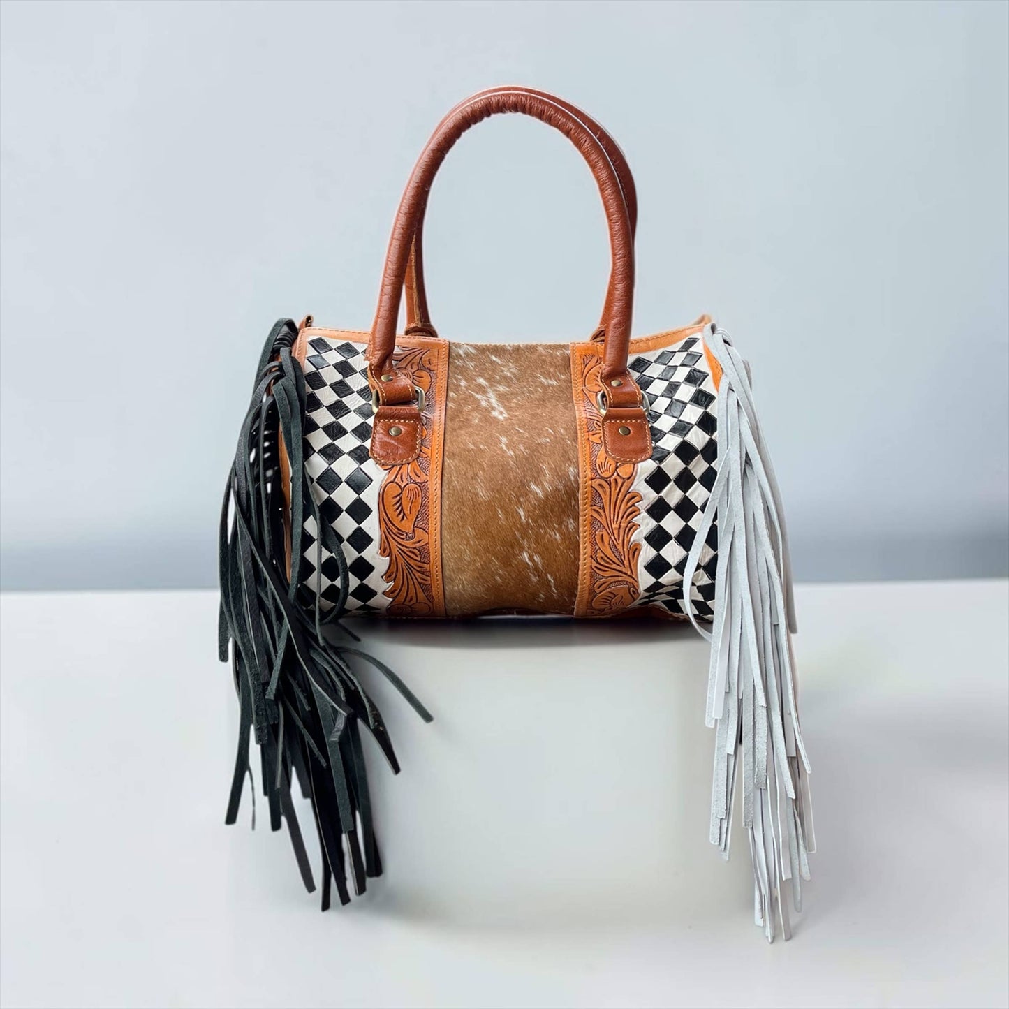 Black Checkered Bag