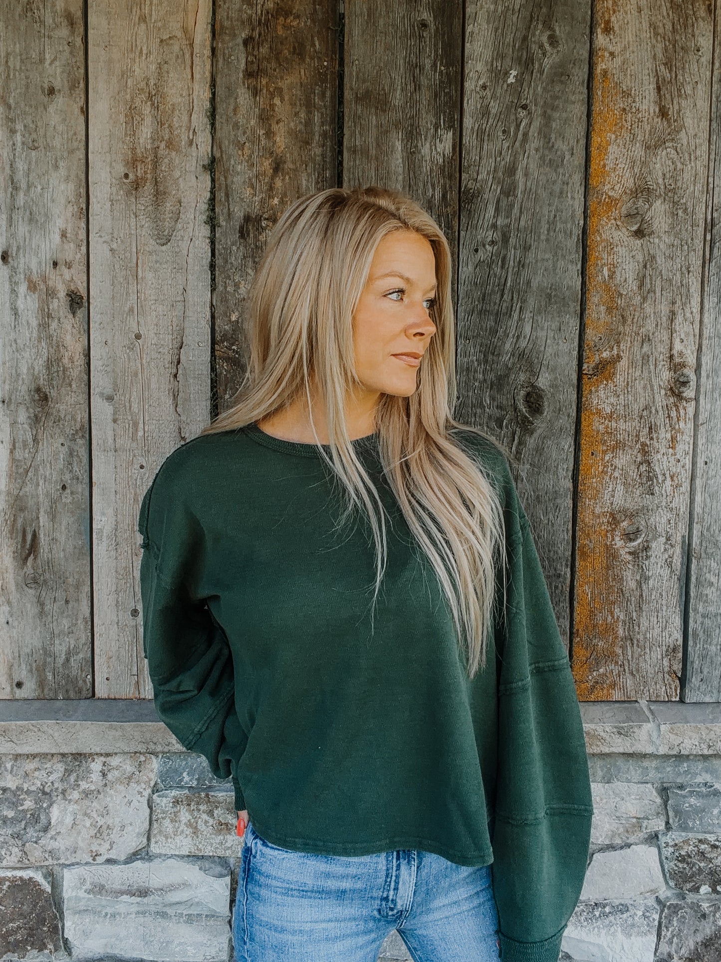 Oversized Raw Edge Top