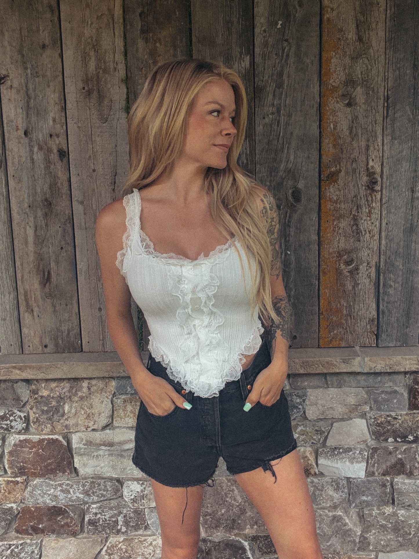 Lace Trim Tank
