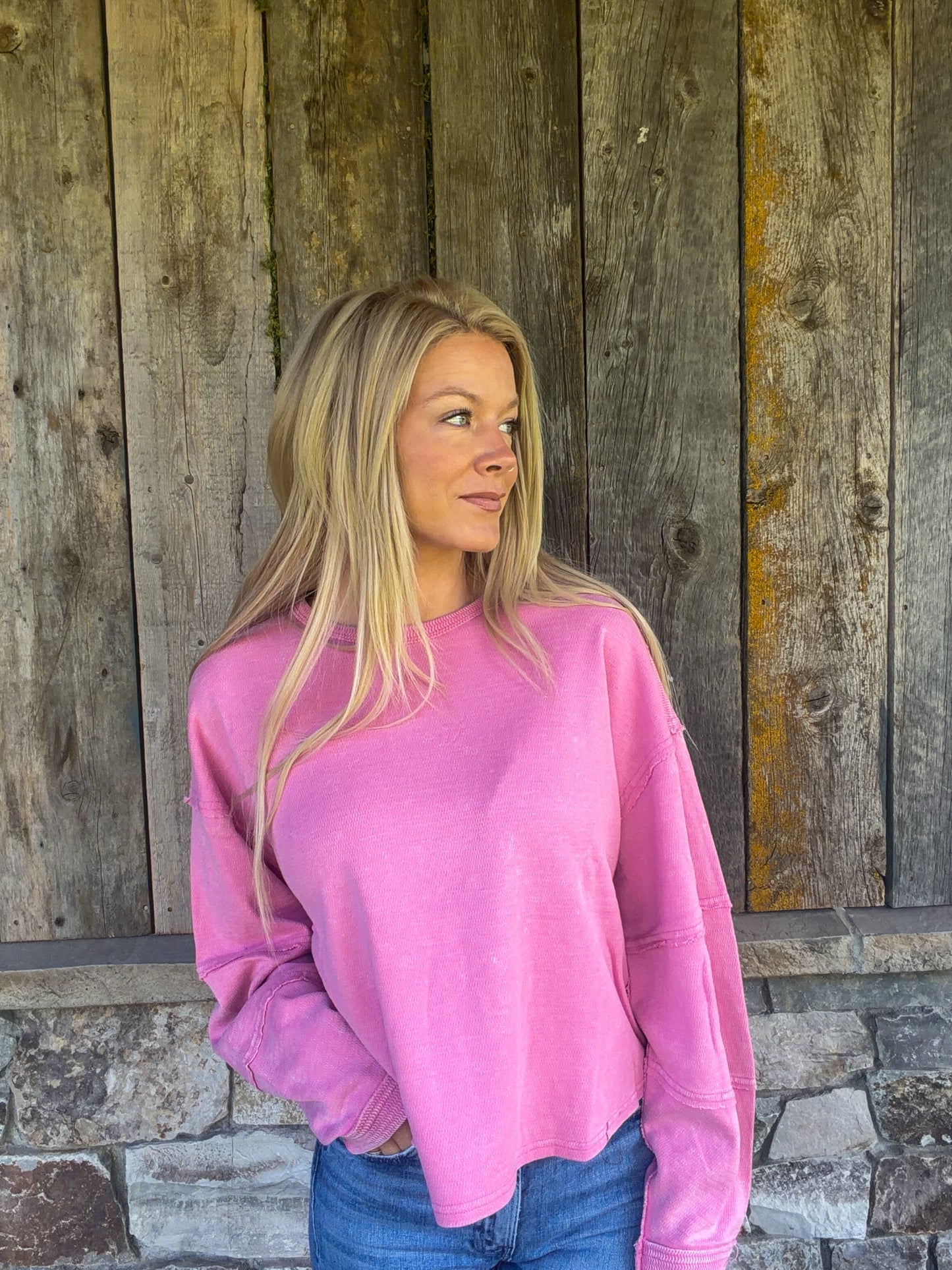 Oversized Raw Edge Top