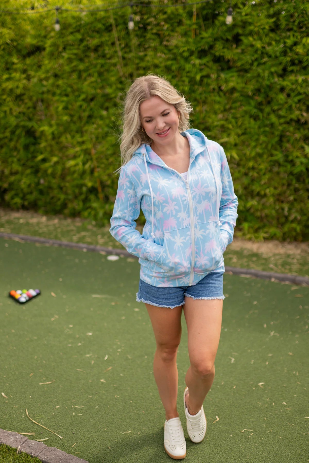 Aqua Palm Hoodie