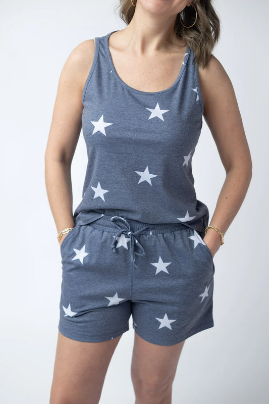 Faded Navy Stars Tank